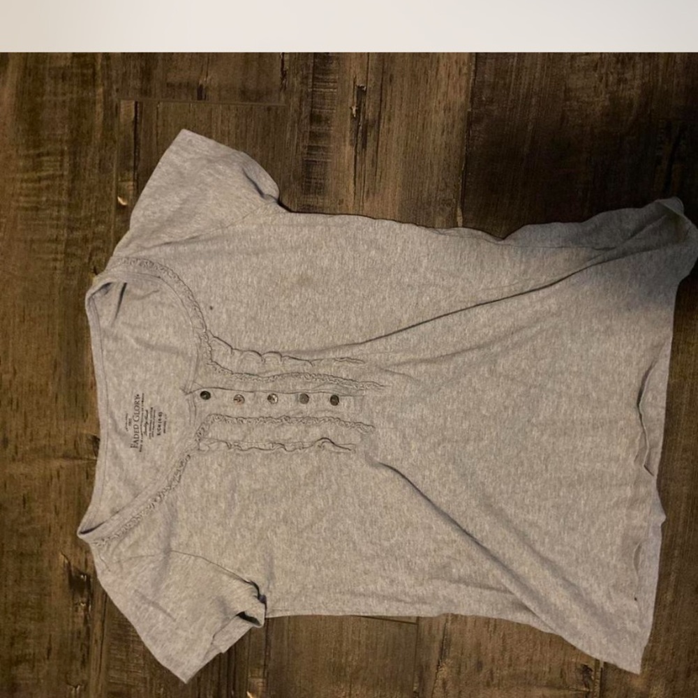 Gray Button-Up T-Shirt